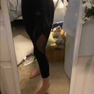 black mesh leggings